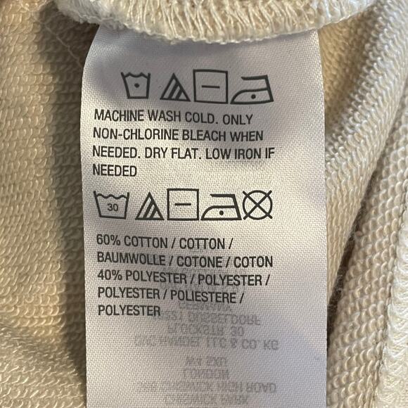 LOGO Lounge Full Zip Hoodie Womens Large Cream Jacket Pockets Topper Neutral - Picture 5 of 7